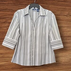 DCC Gray and White Striped Shirt